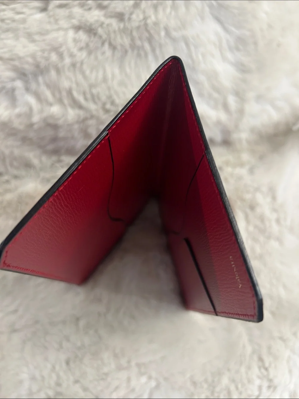 Valextra long red leather travel wallet Passport holder Retail $550